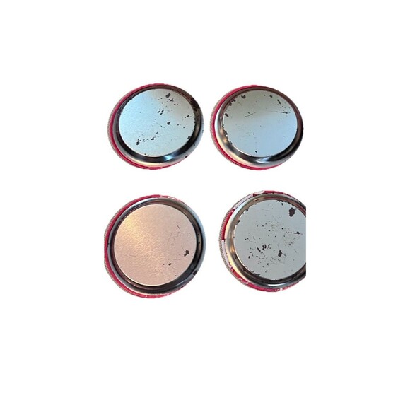 Vtg Set of 5 Holiday Christmas Metal Tin Coasters Snowman Santa 3.25 Inches - Picture 6 of 6